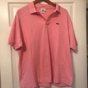 Lacoste Mens Size 8 Pink Polo Used